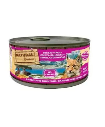 NATURAL GREATNESS LATA CONEJO Y PATO CON ZANAHORIAS Y SEMILLAS DE HINOJO 185G