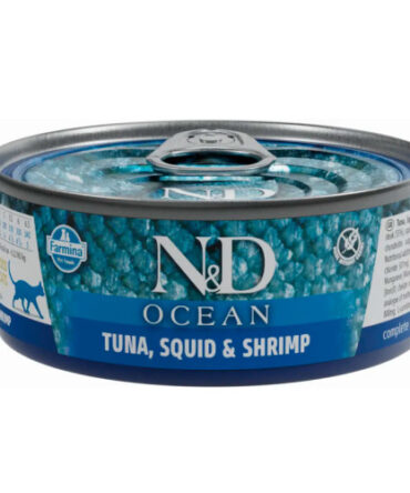 FARMINA N&D LATA ATÚN, SARDINA Y GAMBAS (70g)