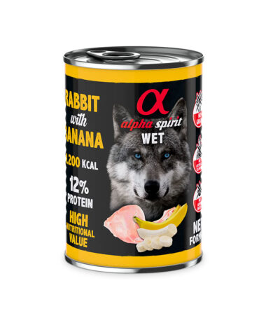 ALPHA SPIRIT COMIDA HÚMEDA DE CONEJO CON PLÁTANO (400g)