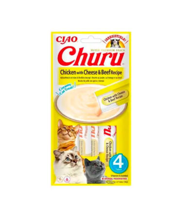 CHURU SNACK DE POLLO CON QUESO (4x14G)