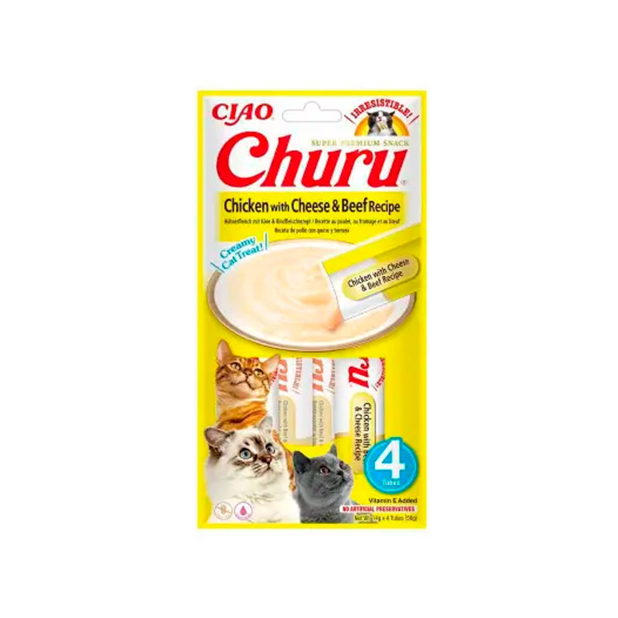 CHURU SNACK DE POLLO CON QUESO (4x14G)