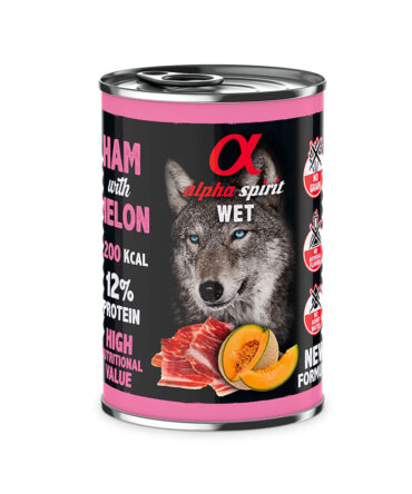 ALPHA SPIRIT COMIDA HÚMEDA DE JAMÓN CON MELÓN (400g)