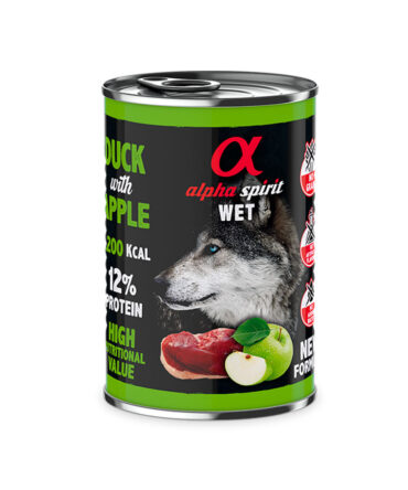 ALPHA SPIRIT COMIDA HÚMEDA DE PATO Y MANZANA VERDE (400g)
