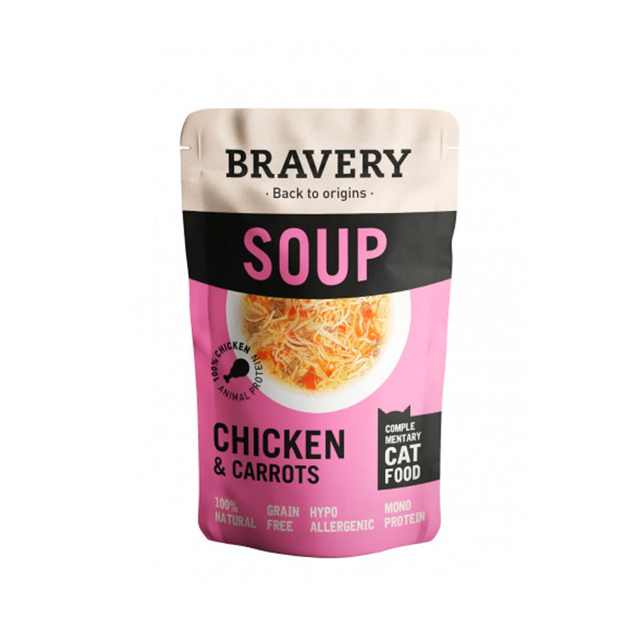 BRAVERY SOUP CHICKEN & CARROTS PARA GATOS (40g)