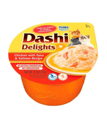 DASHI DELIGHTS POLLO, ATÚN Y SALMÓN PARA GATOS (70g)