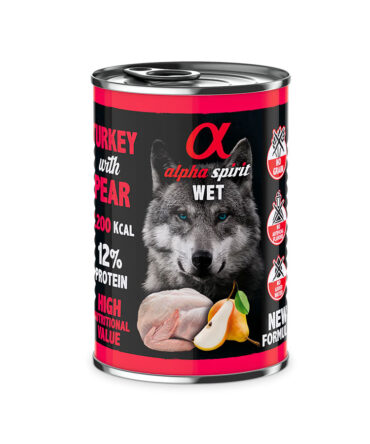 ALPHA SPIRIT COMIDA HÚMEDA DE PAVO CON PERA (400g)