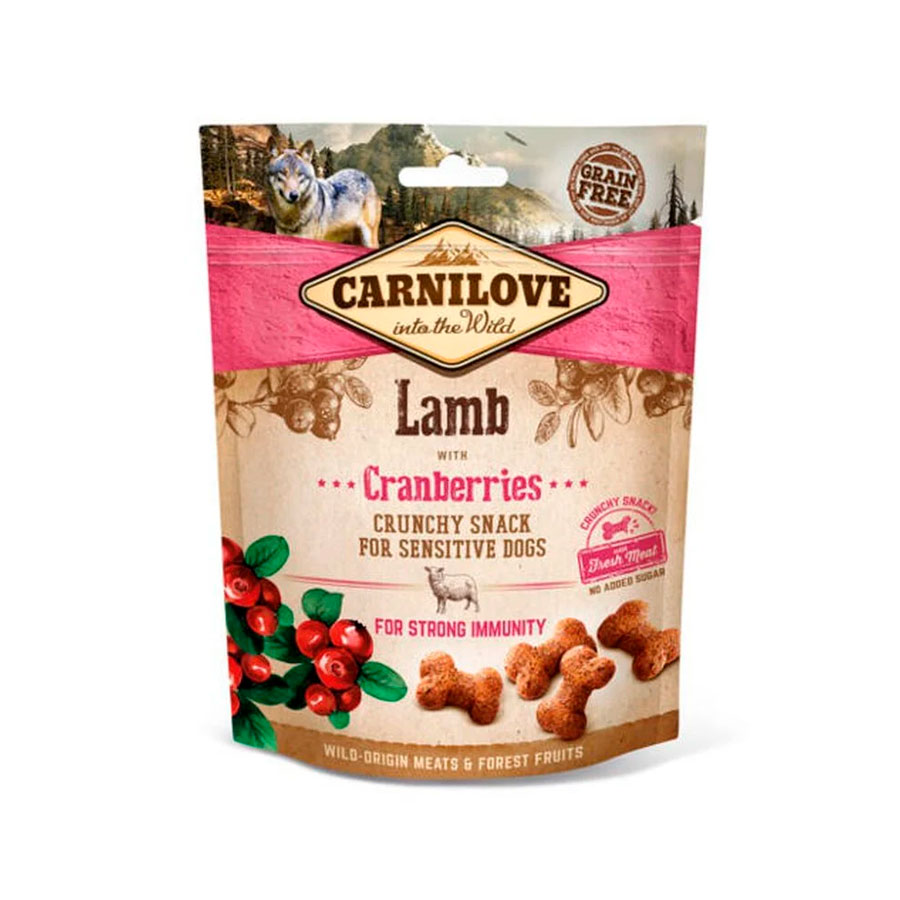 CARNILOVE GALLETAS CRUNCHY CORDERO Y ARANDANOS PARA PERROS (200g)