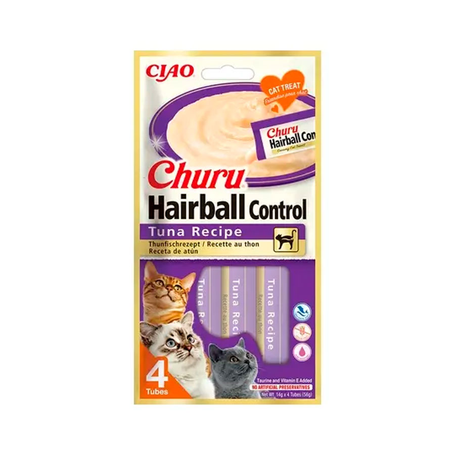 CHURU SNACK HAIRBALL CONTROL DE ATÚN (4x14G)