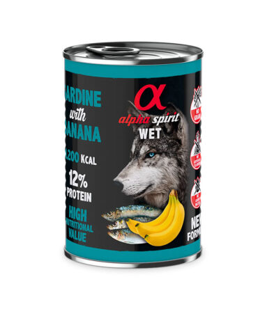 ALPHA SPIRIT COMIDA HÚMEDA DE SARDINA CON PLÁTANO (400g)