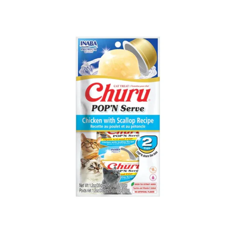CHURU POP'N SERVE DE POLLO CON VIEIRAS PARA GATO