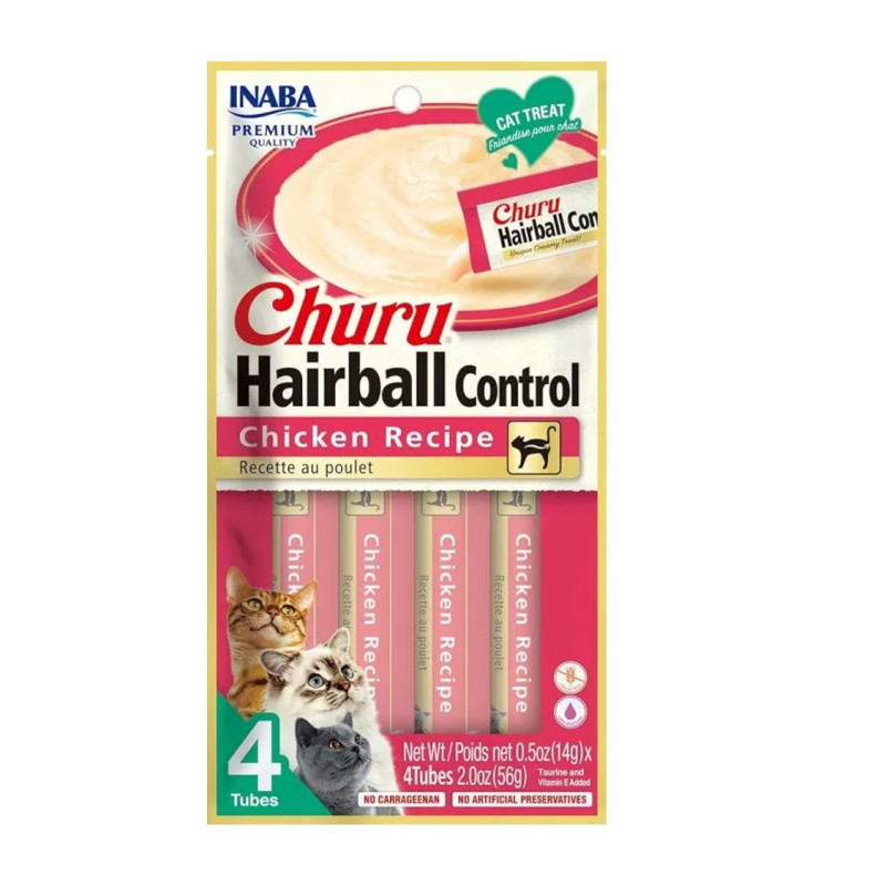CHURU SNACK HAIRBALL CONTROL DE POLLO GATO (4x14)