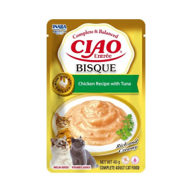 CIAO ENTRÉE BISQUET DE POLLO CON ATÚN PARA GATO (40g)